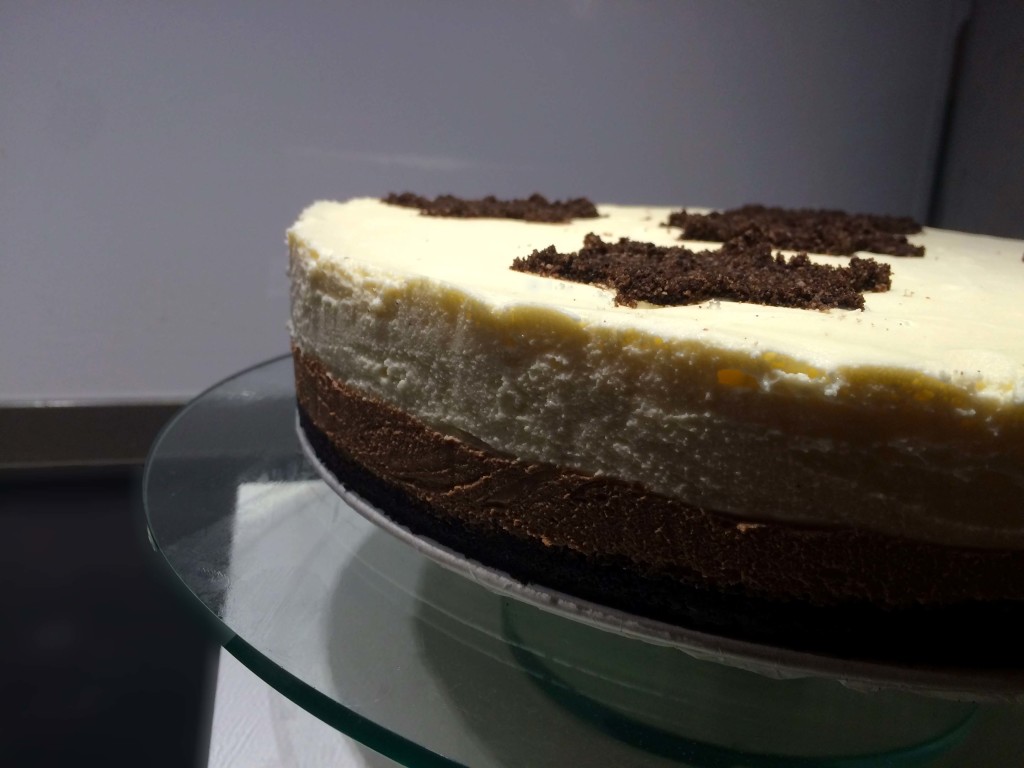 witte en bruine chocolade cheesecake