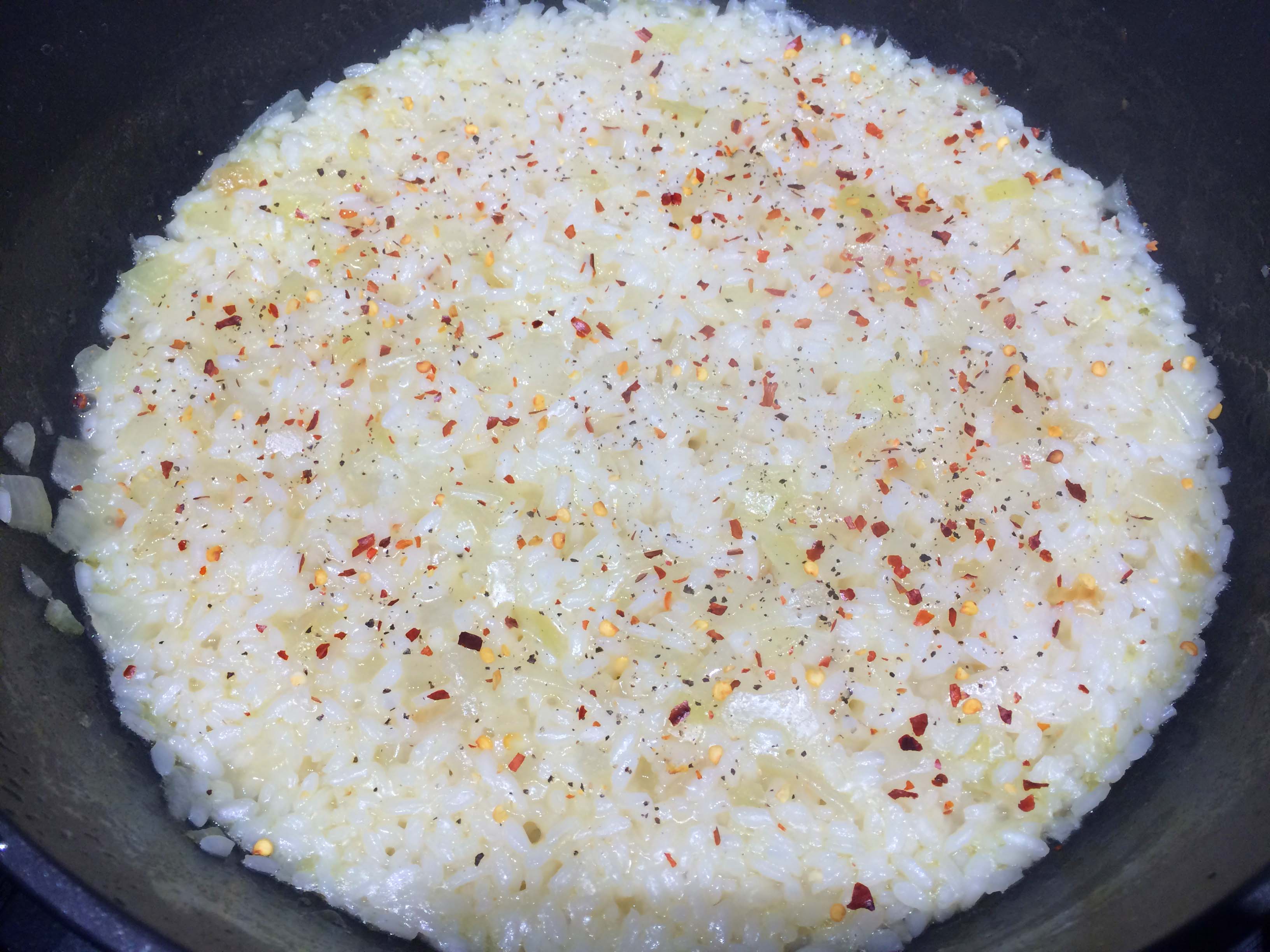 chilipeper bij risotto